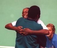 A 14-year-old Venus Williams with her father Richard Williams